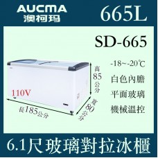 AUCMA澳柯瑪玻璃對拉冷凍櫃SD-665
